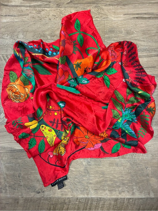 Anthropologie Accessories - Anthropologie Karen Mabon 100% Silk J Printed Square Scarf Birds Flowers